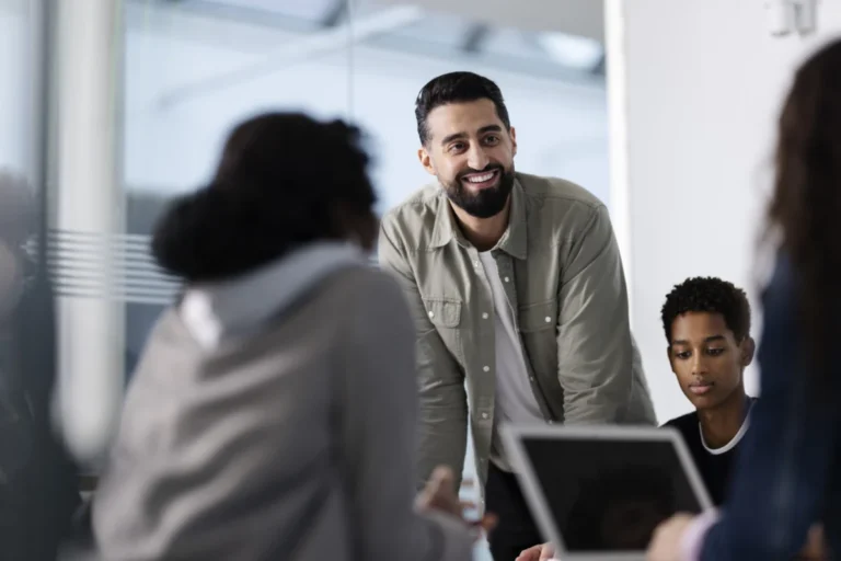 Teacher instruction a school class
