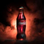 Baku, Azerbaijan 13th January 2018, Coca-Cola Classic in a glass bottle on dark toned foggy Background. Coca Cola is the most popular carbonated soft drink beverages sold around the world