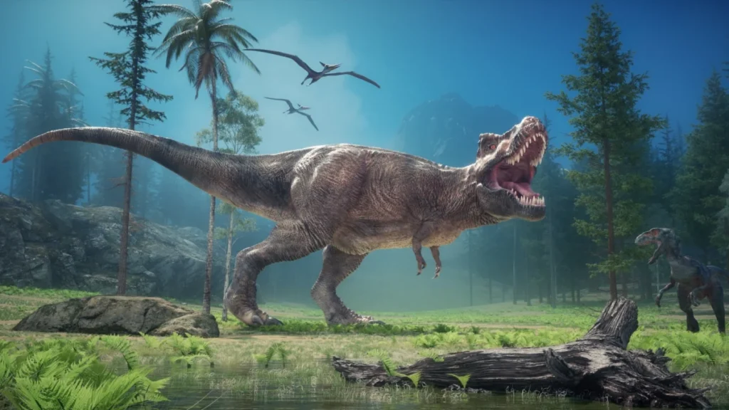 Tyrannosaurus,In,Forest.,This,Is,A,3d,Render,Illustration