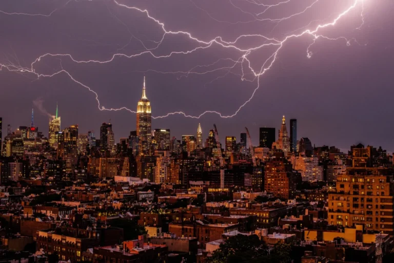 Lightning over New York City